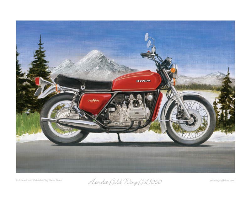 Honda Gold Wing GL1000 motorcycle art print