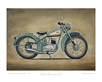 BSA Bantam D1 motorcycle art print