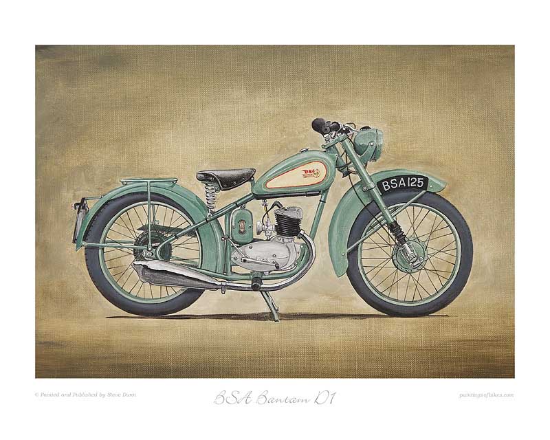 BSA Bantam motorcycle art print