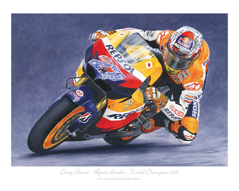 Casey Stoner Repsol Honda motorcycle art print