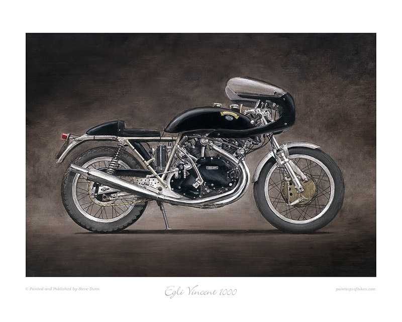 Vincent Black Shadow motorcycle art print