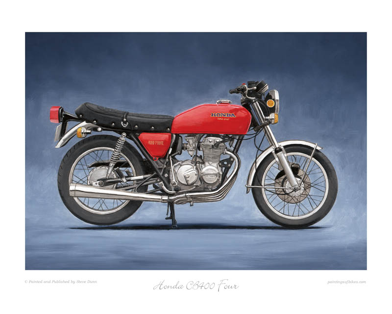 Honda CB400 Four motorcycle art print