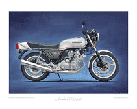 Honda CBX1000Z silver motorcycle art print silver