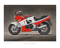 Kawasaki GPZ600R motorcycle art print