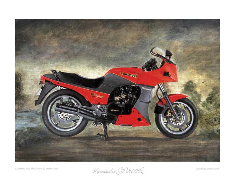 Kawasaki GPz900R motorcycle art print