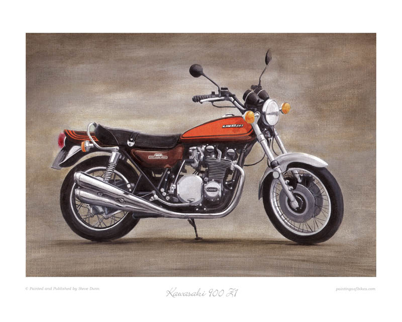 Kawasaki 900 Z1 motorcycle art print