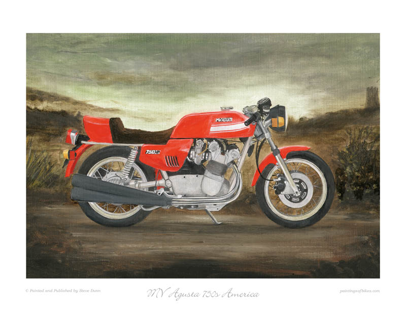 MV Agusta 750s America motorcycle art print