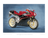MV Agusta F4 1000 Tamburini motorcycle art print painting