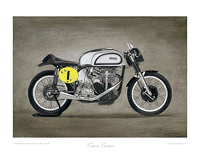 Manx Norton motorcycle art print