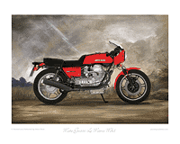 Moto Guzzi Le Mans red motorcycle art print red