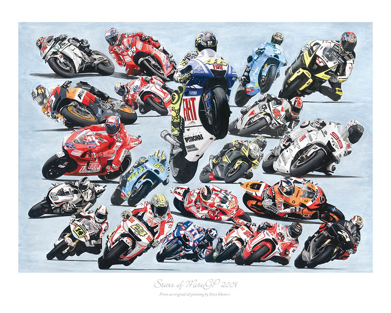 Stars of MotoGP 2009 motorcycle art print