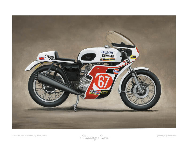 Slippery Sam Trident motorcycle art print