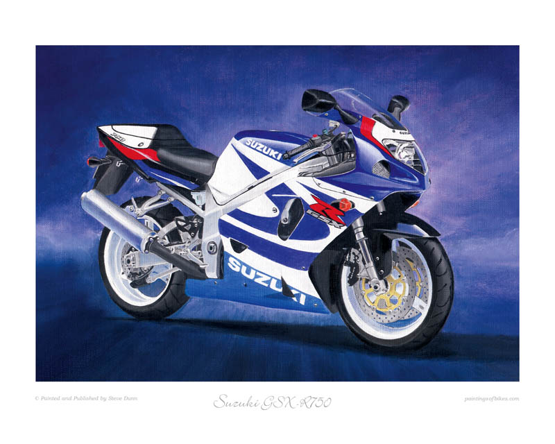 Suzuki GSXR750 motorcycle art print