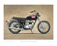 Triumph T140V Bonneville US motorcycle art print USA