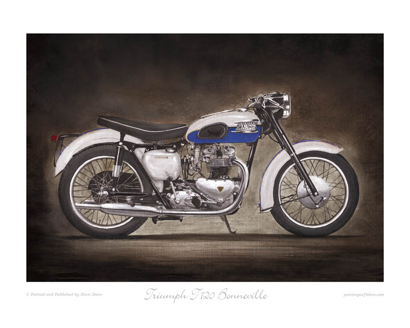 Triumph T120 Bonneville motorcycle art print