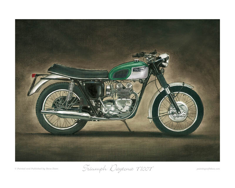 Triumph Daytona T100T motorcycle art print