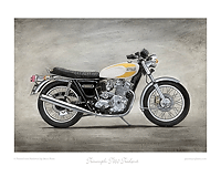 Triumph T160 Trident yellow motorcycle art print
