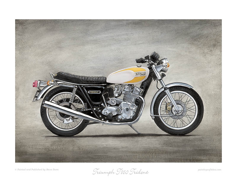 Triumph T160 Trident (yellow) motorcycle art print