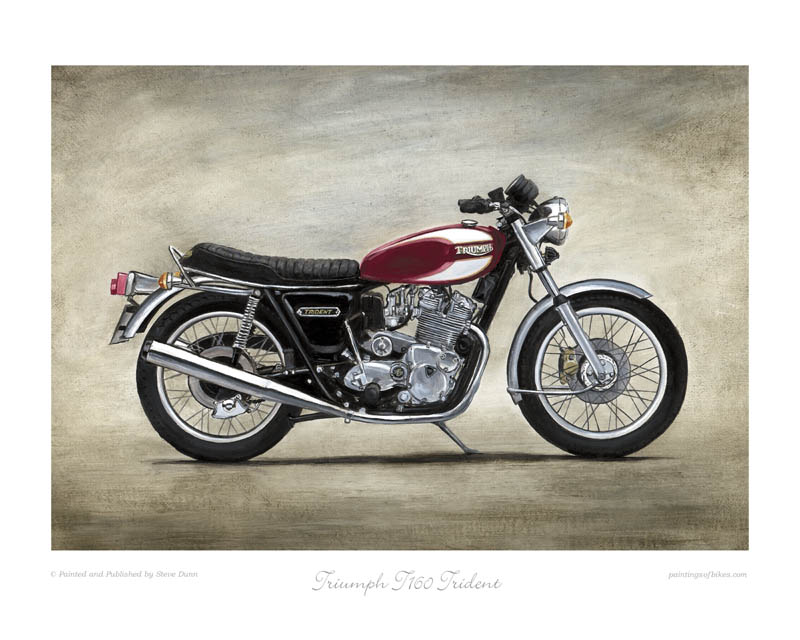 Triumph T160 Trident (red) motorcycle art print
