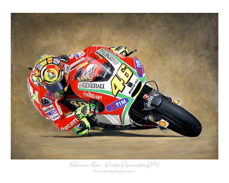 Valentino Rossi Ducati motorcycle art print