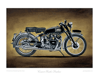 Vincent Black Shadow motorcycle art print