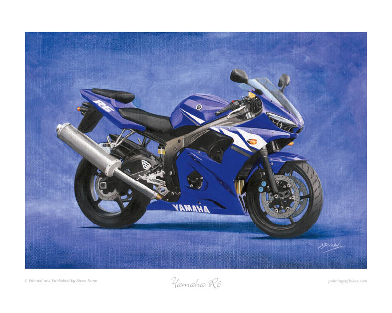 Yamaha R6 motorcycle art print