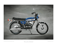 Yamaha RD250 motorcycle art print