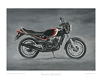 Yamaha RD350LC 3-stripe (Black) motorcycle art print
