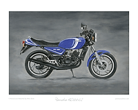 Yamaha RD350LC 3-stripe (Blue) motorcycle art print
